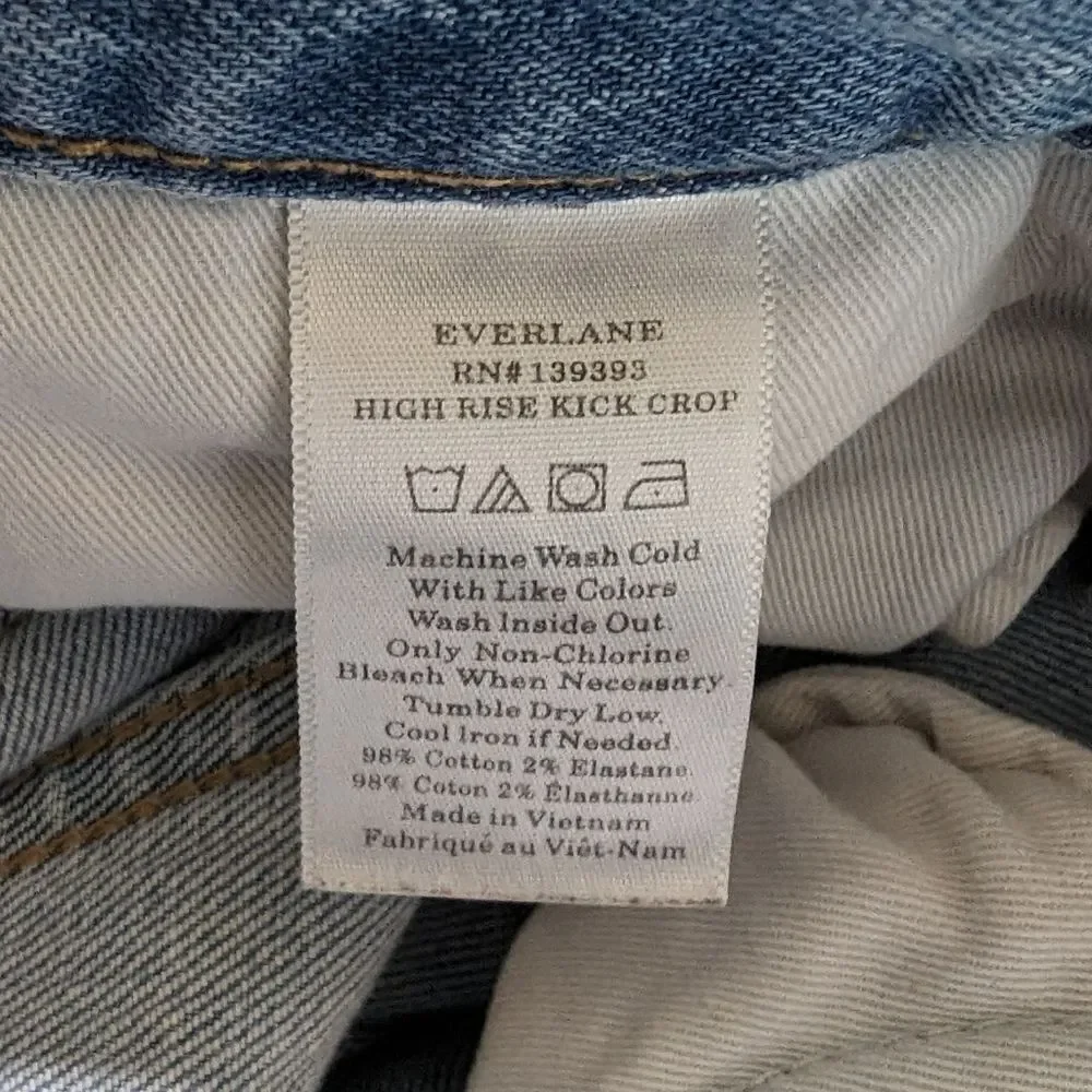 Everlane High Rise Kick Crop Light Wash Size 26 - Picture 4 of 5